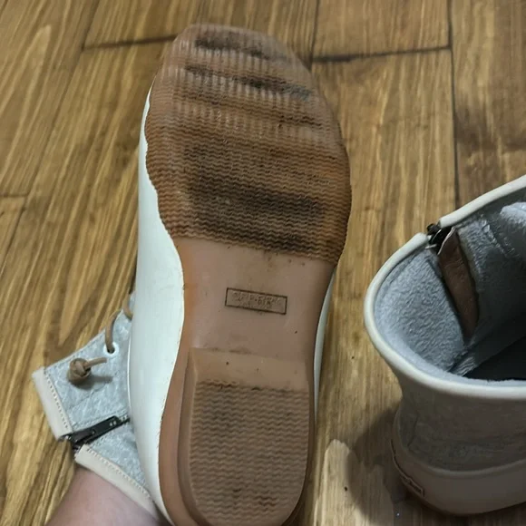 Sperry Women’s Saltwater Wool Duck Boots Size 9.5 Cream/Gray - Picture 8 of 8